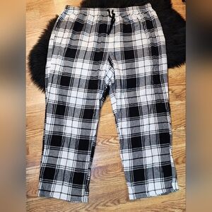 Unisex Sonoma Goods For Life Black and White Flannel Drawstring Pajama Pants 2X